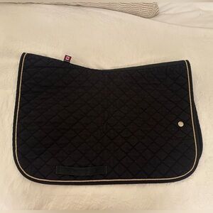 Ogilvy Black Quilted Saddle Pad with Tan Trim Baby Pad